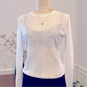 Banana Republic White Linen Sweater Small